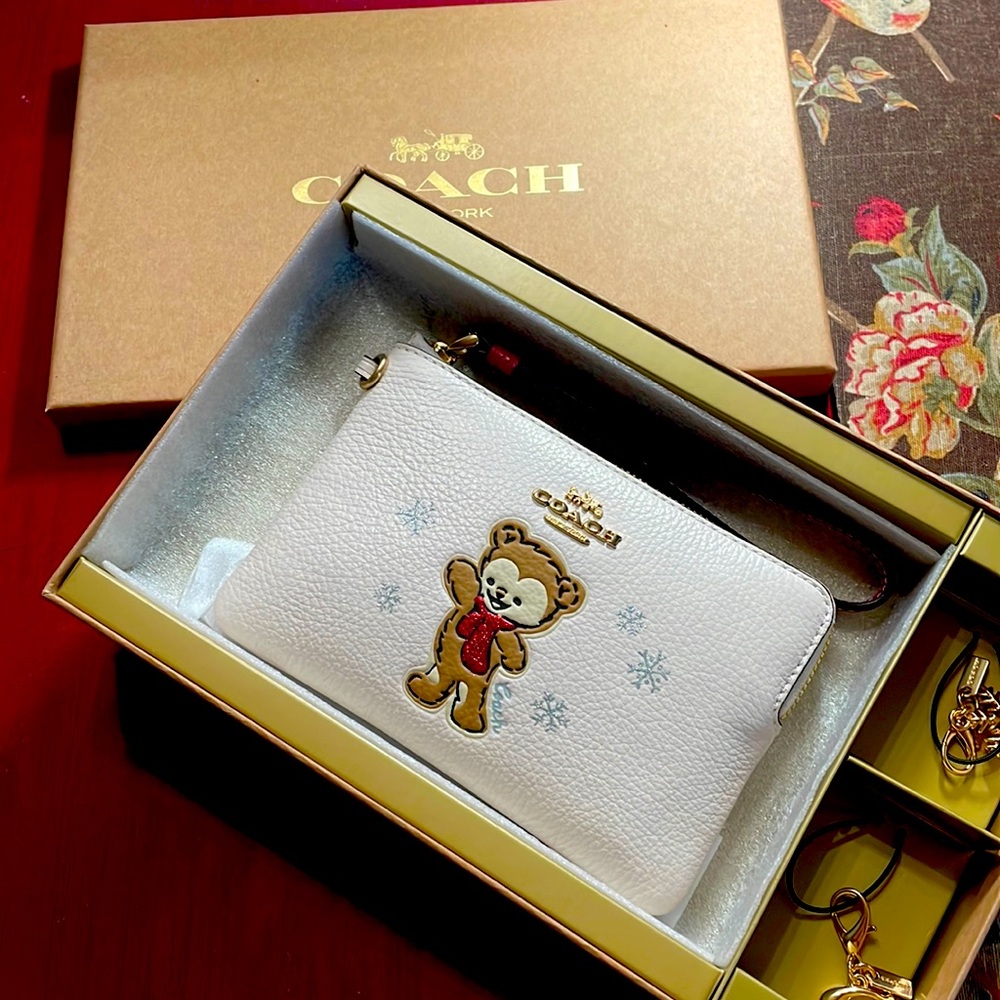 Coach Snowy Bear wristlet